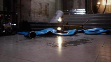 wet floor in empty metro photo