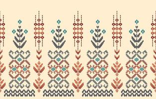 Ethnic abstract background. Seamless in tribal, folk embroidery, native ikat fabric. Aztec geometric art ornament print. Design for carpet, wallpaper, clothing, wrapping, textile, tissue, decorative vector