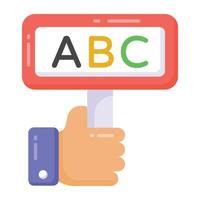 An icon of basic education, abc board flat design vector