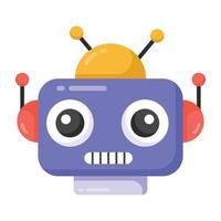 Modern style icon of talking robot, editable vector