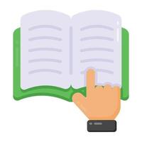 Reading book icon in flat design vector