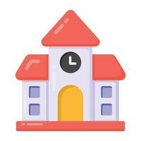 School building editable flat vector, learning institute vector