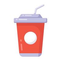 An editable vector of disposable coffee, takeaway drink