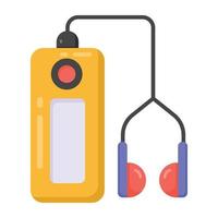 Mp3 player in flat style icon, music device vector