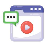 Web chat in flat style icon, editable vector