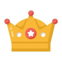 un diseño de icono de vector plano de una corona de casino