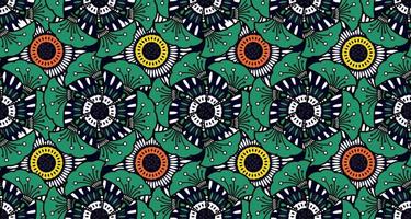 Ethnic abstract fabric. Seamless pattern in tribal, African wax print kitenge floral motifs vector. Aztec geometric art ornament.Design for carpet, wallpaper, clothing, wrapping, fabric, cover, dress vector