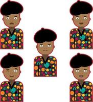 painter flat character set with 5 different expression perfect for design project vector