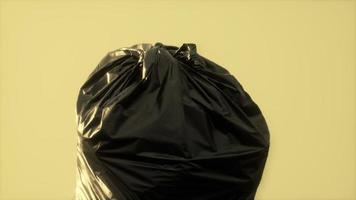 close up of a plastic bag for trash waste photo