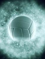 volleyball ball in smoke with bokeh photo