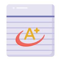 Fat style of grade sheet, result report sheet vector