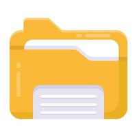 A flat design of document folder icon vector