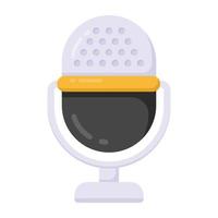 A flat design of recording mic icon
