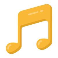 Music notes, song, melody or tune flat vector icon for musical apps and websites