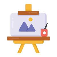 icono de estilo plano de pintura de lienzo, vector editable