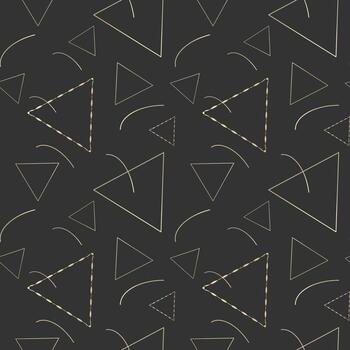 patrón geométrico grunge sin costuras de triángulo dorado y arcos vector