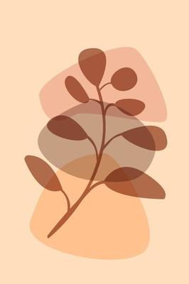 Vector abstract boho poster. Minimalist floral contemporary design