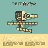 Vintage cameras and film. Illustration with place for text. Vector arms. Logo.