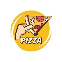 ilustración vectorial de pizza. logotipo de pizza italiana. en estilo de dibujos animados. vector