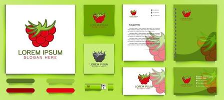 fruit grapes and leaf logo business branding package template Designs Inspiration Isolated on White Background