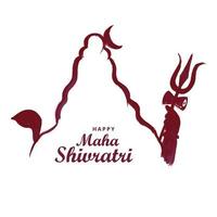 Hand draw maha shivratri for lord shiva sketch card design vector