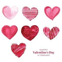 Hand draw valentines day hearts collection design vector
