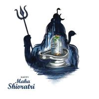 Lord shiva of india for traditional hindu festival maha shivaratri card background vector