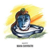 Lord shiva shivling for maha shivratri festival card background vector