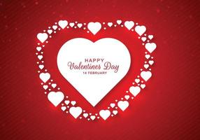 Happy valentines day lovely ribbon heart card background vector