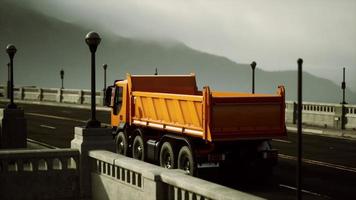 big lorry truck on the bridge photo