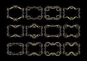 Gold Borders Elements Set Collection, ornament Vector