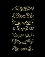 Gold Borders Elements Set Collection, ornament Vector