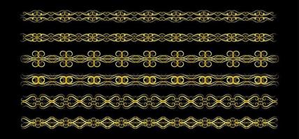 Gold Borders Elements Set Collection, ornament Vector