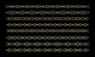 Gold Borders Elements Set Collection, ornament Vector