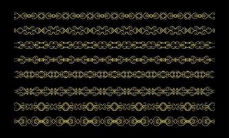 Gold Borders Elements Set Collection, ornament Vector