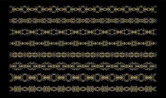 Gold Borders Elements Set Collection, ornament Vector