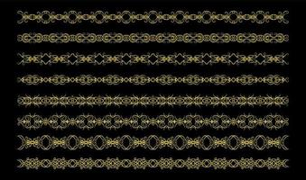 Gold Borders Elements Set Collection, ornament Vector