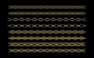 Gold Borders Elements Set Collection, ornament Vector