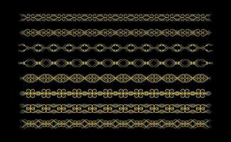 Gold Borders Elements Set Collection, ornament Vector