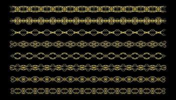Gold Borders Elements Set Collection, ornament Vector