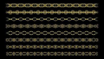 Gold Borders Elements Set Collection, ornament Vector