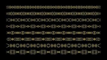 Gold Borders Elements Set Collection, ornament Vector