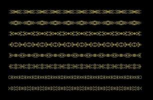 Gold Borders Elements Set Collection, ornament Vector