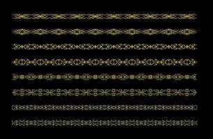 Gold Borders Elements Set Collection, ornament Vector