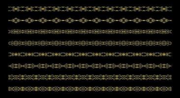 Gold Borders Elements Set Collection, ornament Vector