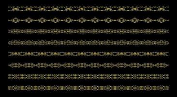 Gold Borders Elements Set Collection, ornament Vector