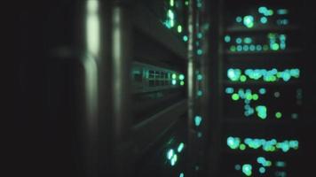 Clean industrial interior of a data server room with servers photo