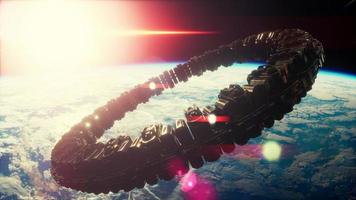 UFO Spaceship Hovering in the sky elements furnished by NASA photo