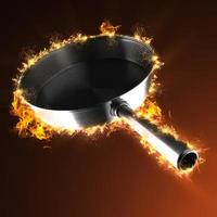 empty pan in fire photo
