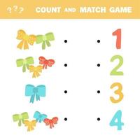 Counting game, count the number of ribbon and connect with the result vector
